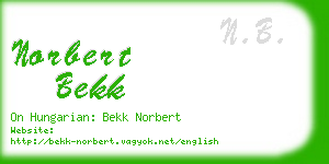 norbert bekk business card